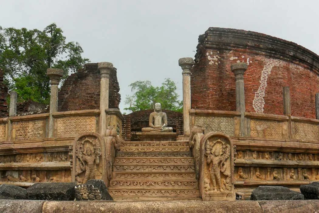 Ancient ruins and stone carvings at Polonnaruwa