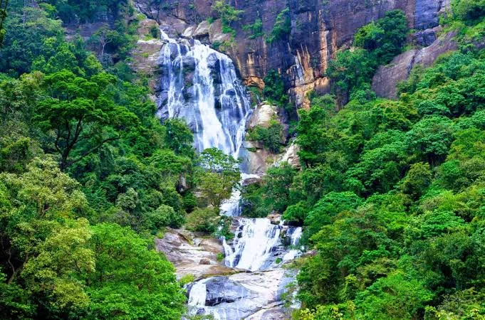 Ella mountain view and Ravana Falls