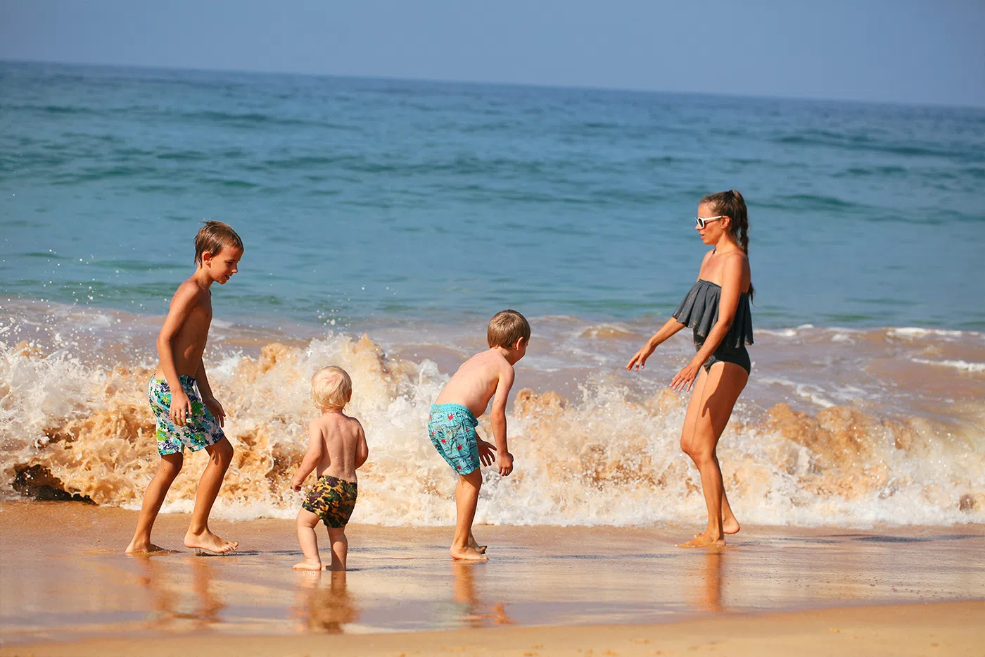 Mirissa beach with family-friendly shallows