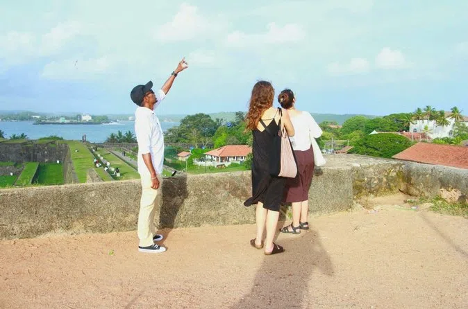 Family walking through Galle Fort
