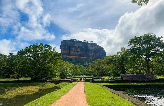 Sigiriya Rock across the dry-zone landscape