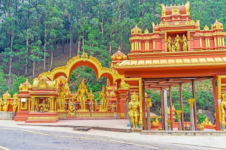 Seetha Amman Temple in the green hills near Nuwara Eliya
