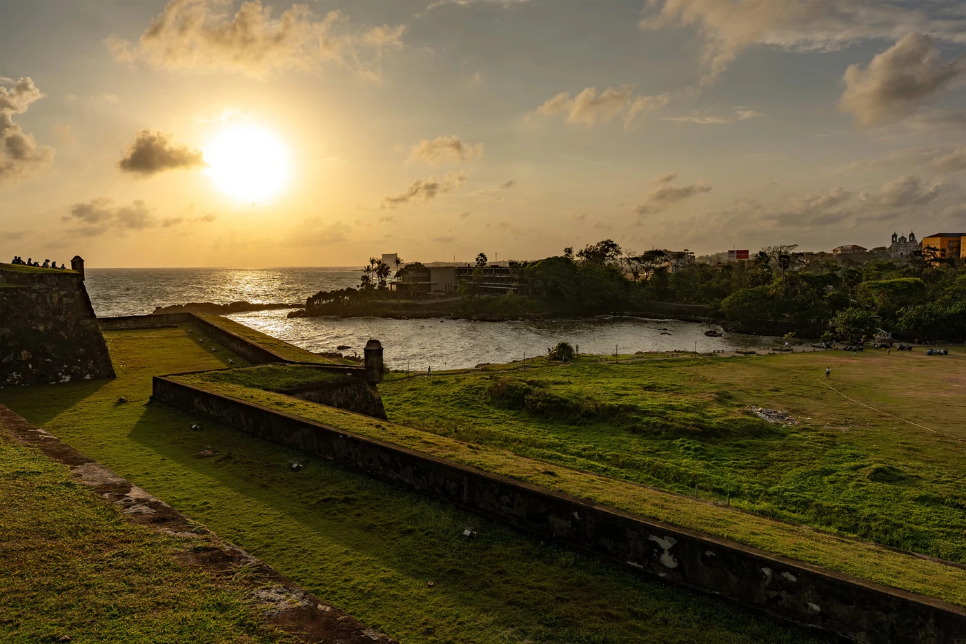 Sunrise over the ramparts of Galle Fort