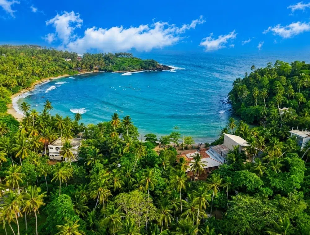 Cultural landmark with turquoise south-coast beach