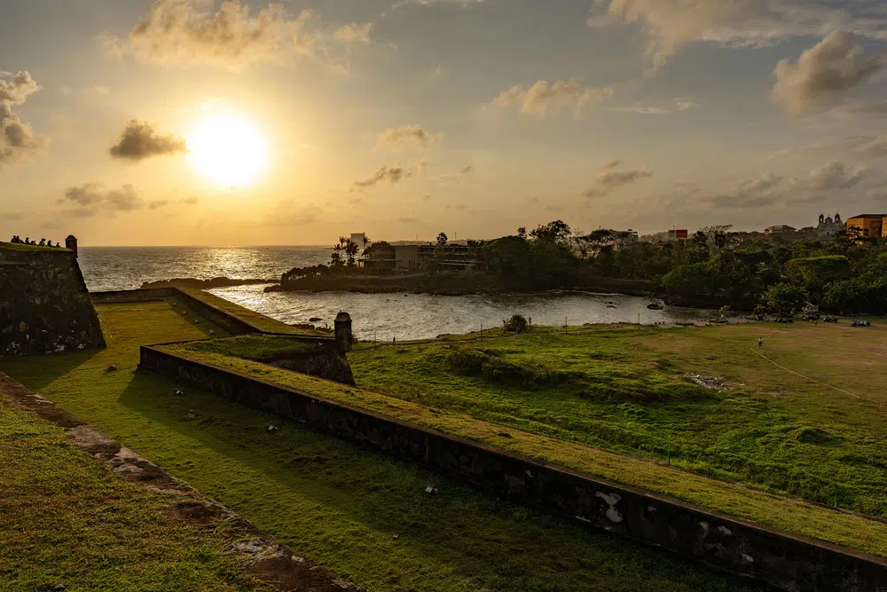 Sunset over the ramparts of Galle Fort