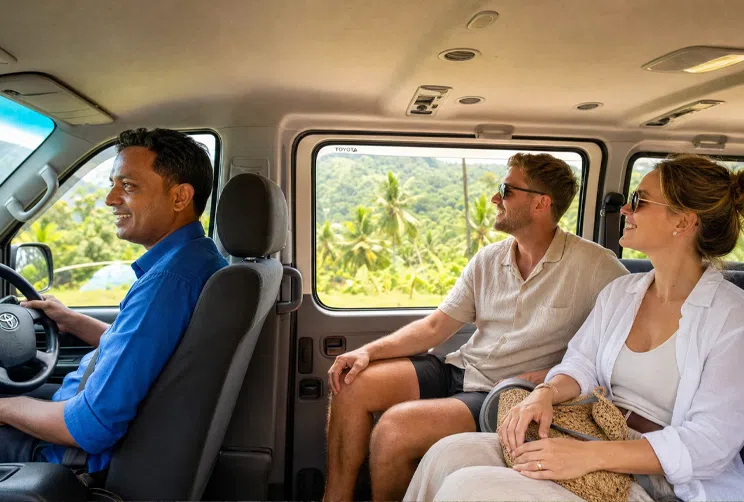 Private chauffeur beside a premium vehicle in Sri Lanka