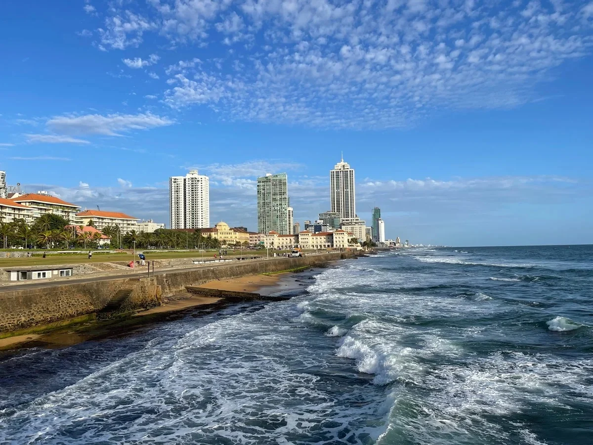 Colombo skyline beside Galle Face promenade
