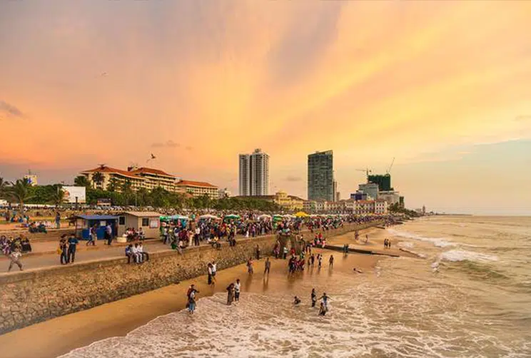 Colombo skyline beside Galle Face promenade