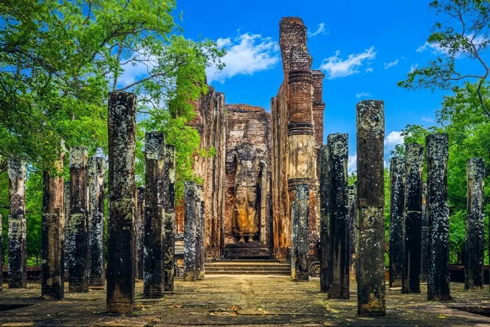 Sigiriya or ancient city ruins at sunrise