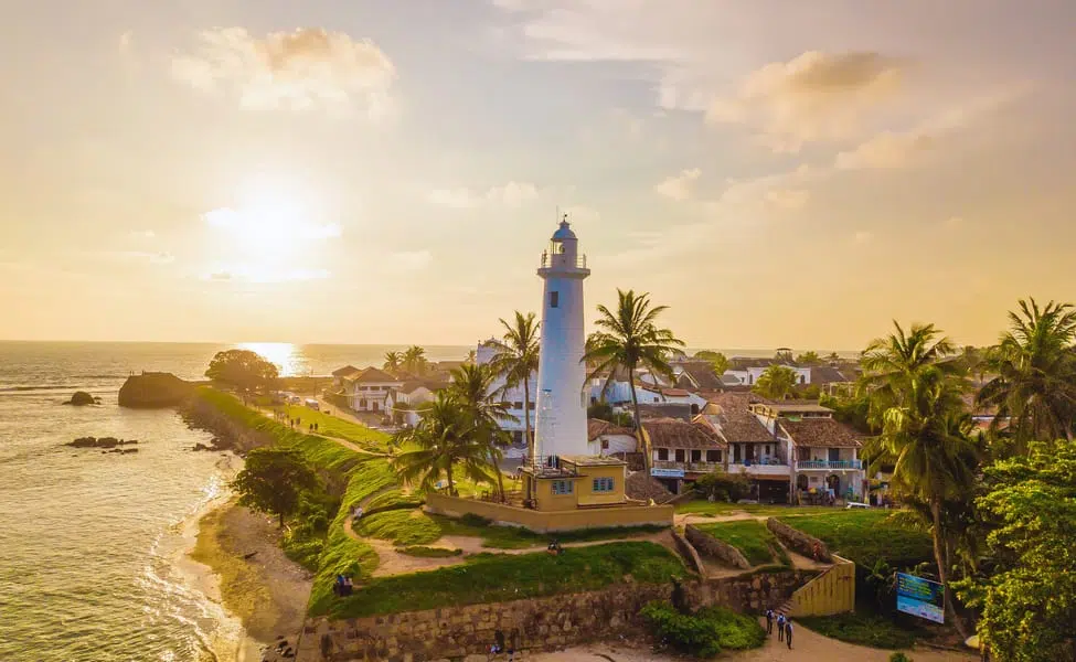 Sunset over the ramparts of Galle Fort